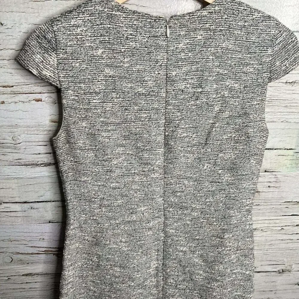 J. CREW Belted Dress Black  White Tweed gray size 0